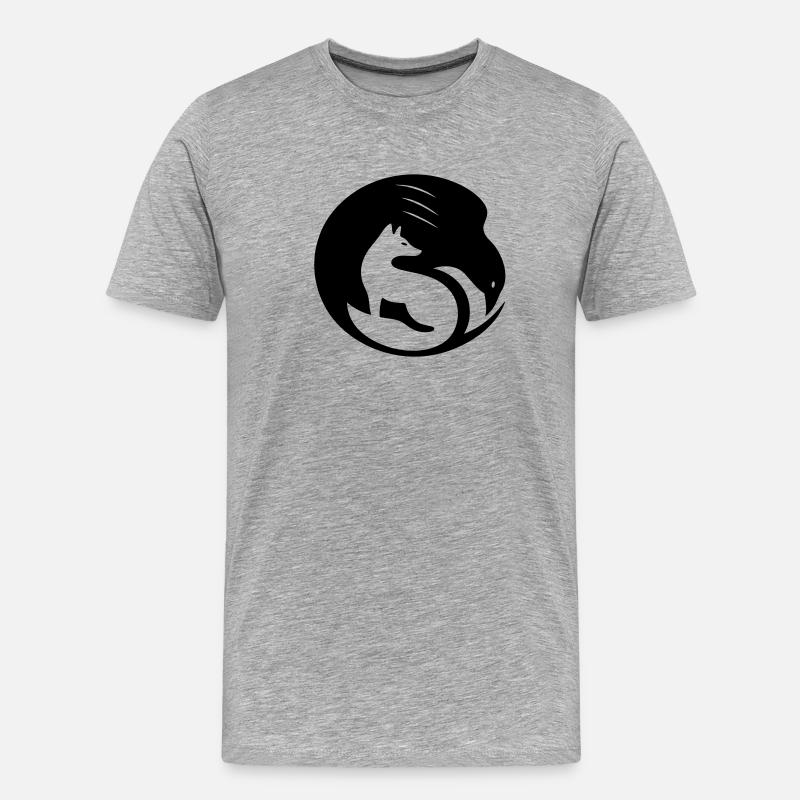 Yin Yang Symbol – Balance & Harmonie - Männer Premium Bio T-Shirt - Grau meliert