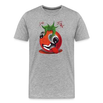J’adore la tomate - T-shirt bio Premium Homme - gris chiné - Devant - Damien (186cm)