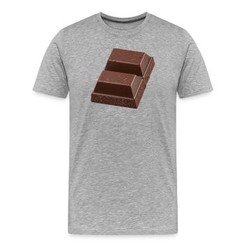 Morceau de chocolat - T-shirt bio Premium Homme - gris chiné - Devant - Damien (186cm)