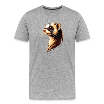 Furet Furet Putois Martre Belette Mignon Furet - T-shirt bio Premium Homme - gris chiné - Devant - Damien (186cm)