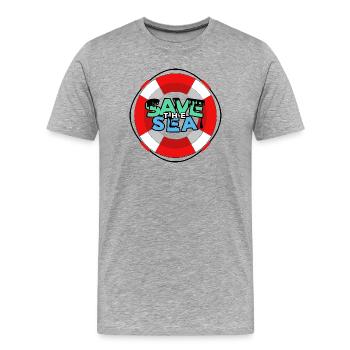 Save the sea - T-shirt bio Premium Homme - gris chiné - Devant - Damien (186cm)