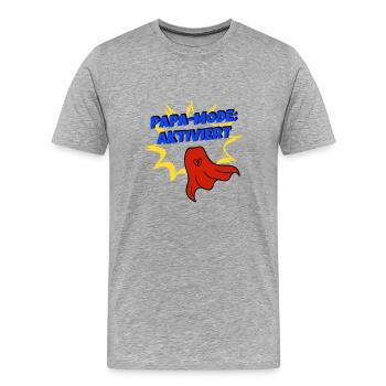 Papa Mode aktiviert Superheld Bester Papa Superdad - Männer Premium Bio T-Shirt - Grau meliert - Vorne - Damien (186cm)