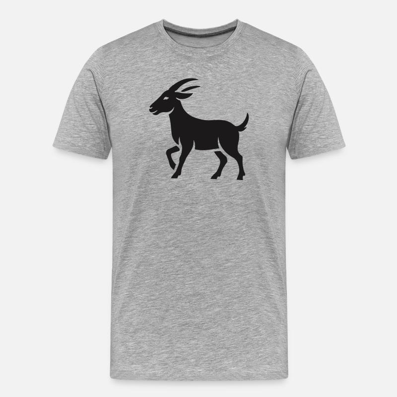 Geißbock - Männer Premium Bio T-Shirt - Grau meliert