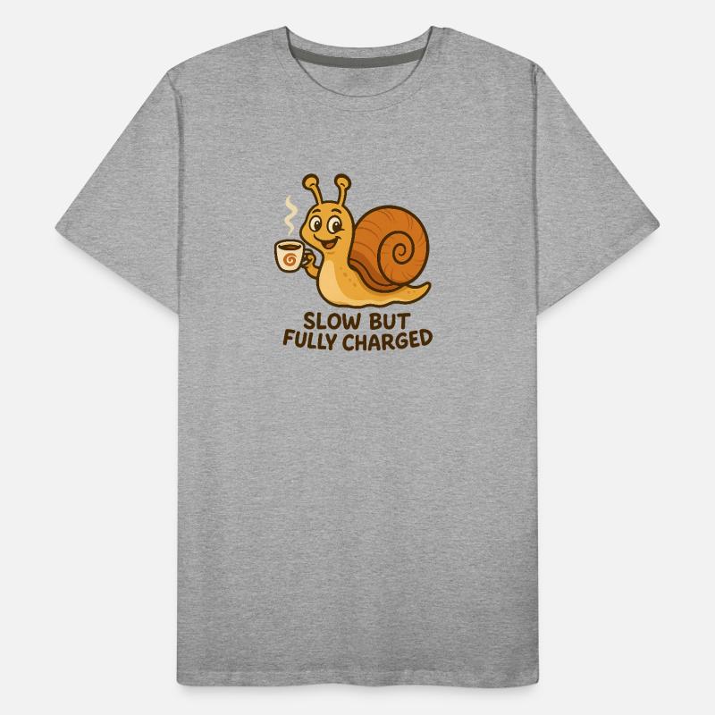 Lustige Schnecke mit Kaffee Männer Premium Bio T-Shirt