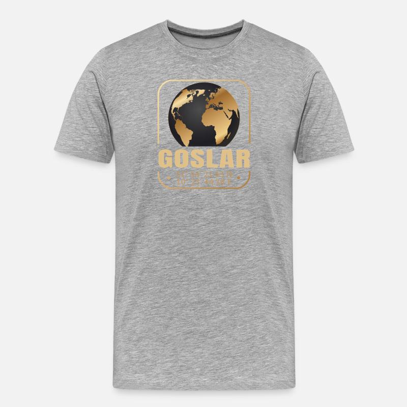 Goslar - Männer Premium Bio T-Shirt - Grau meliert