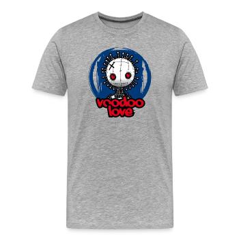 L’amour vaudou - T-shirt bio Premium Homme - gris chiné - Devant - Damien (186cm)