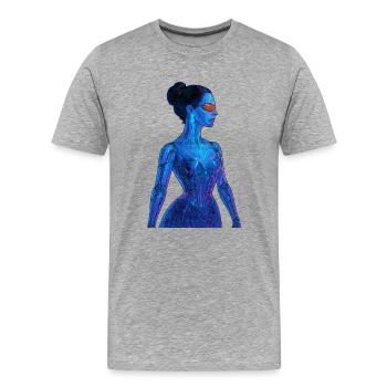 Madame X 2.0 - Männer Premium Bio T-Shirt - Grau meliert - Vorne - Damien (186cm)
