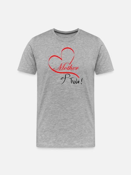 Mother of Two - Men's Premium Organic T-Shirt - heather grey
