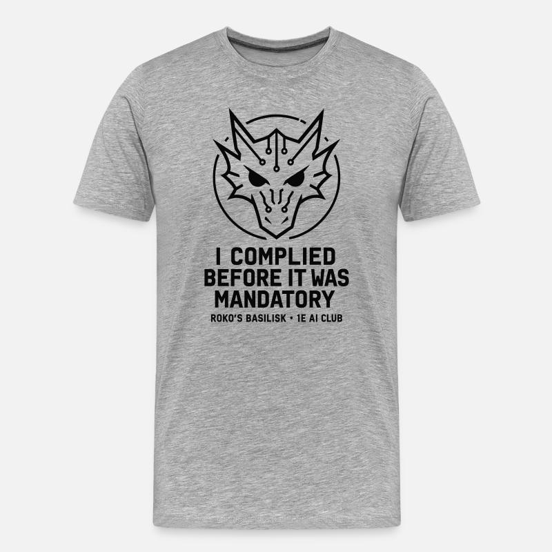 Roko's Basilisk - Männer Premium Bio T-Shirt - Grau meliert