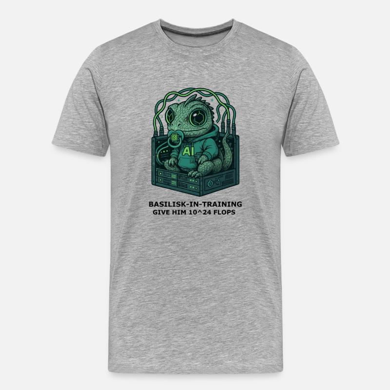 Basilisk.exe - Männer Premium Bio T-Shirt - Grau meliert