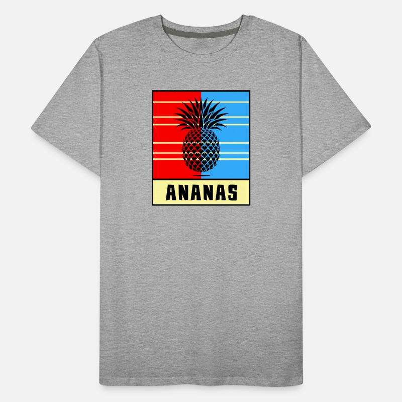 Style pop à l’ananas – Rouge et bleu T-shirt bio Premium Homme