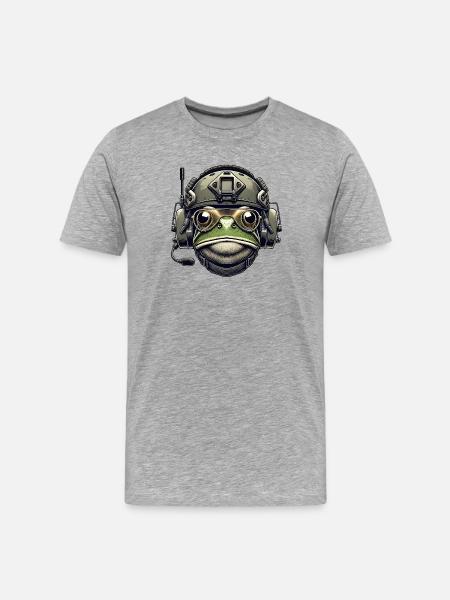 Military Frog - Men's Premium Organic T-Shirt - heather grey