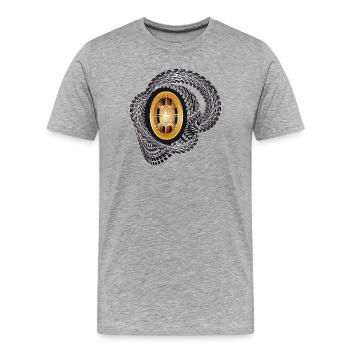 Jante dorée avec traces de pneus dynamiques - T-shirt bio Premium Homme - gris chiné - Devant - Damien (186cm)
