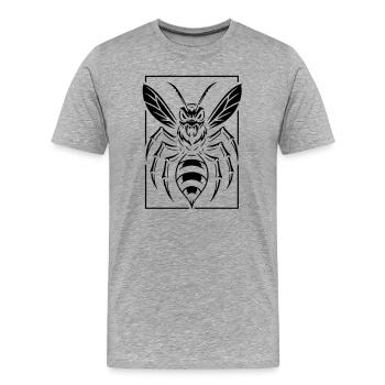 Stylized wasp - Men's Premium Organic T-Shirt - heather grey - Front - Damien (186cm)