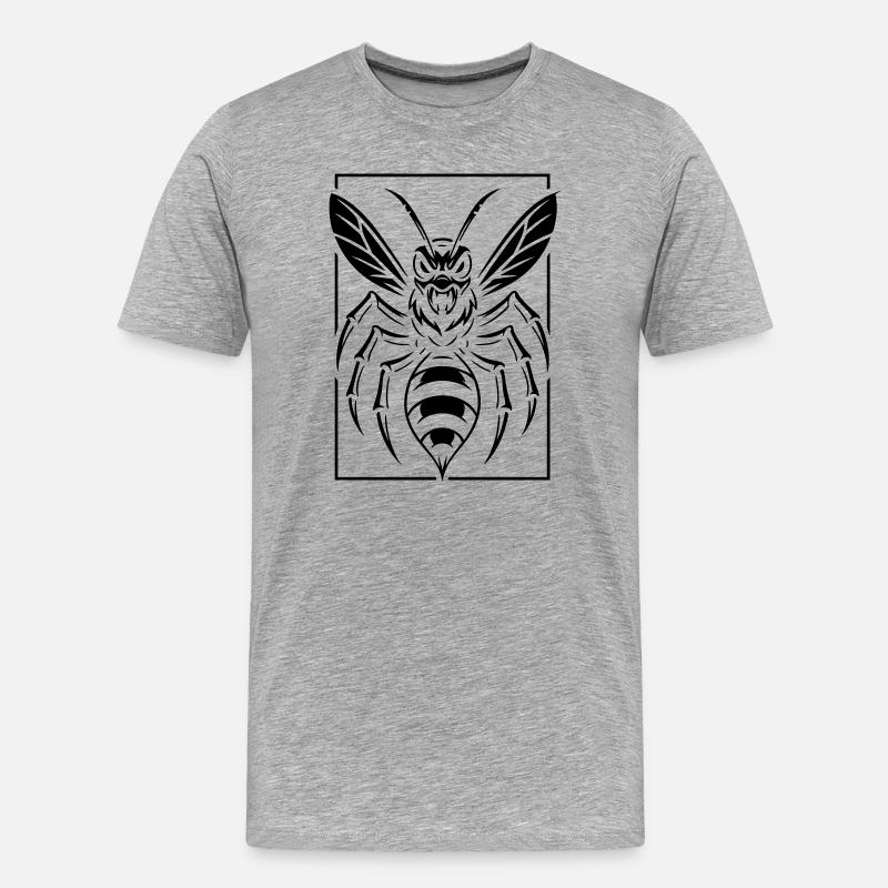 Stilisierte Wespe - Männer Premium Bio T-Shirt - Grau meliert