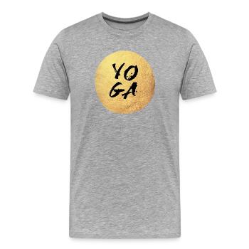 Yoga Gold Center Circle Meditation Concentration - Men's Premium Organic T-Shirt - heather grey - Front - Damien (186cm)