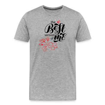 meilleure version de moi - T-shirt bio Premium Homme - gris chiné - Devant - Damien (186cm)