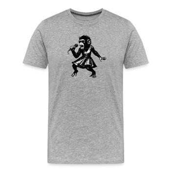 Song Girl | The Monkey Dance - Männer Premium Bio T-Shirt - Grau meliert - Vorne - Damien (186cm)
