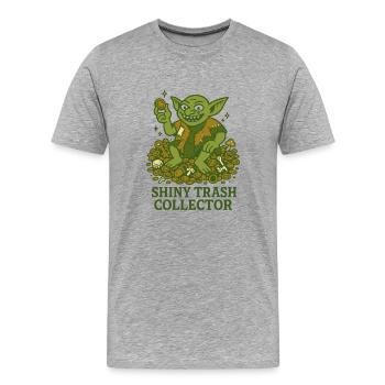 Shiny Trash Collector - Men's Premium Organic T-Shirt - heather grey - Front - Damien (186cm)