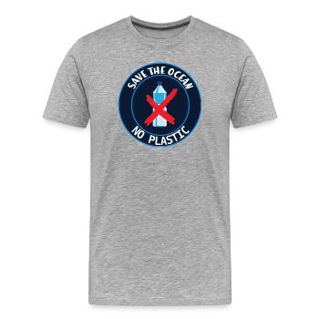 Retten Sie den Ozean - Männer Premium Bio T-Shirt - Grau meliert - Vorne - Damien (186cm)