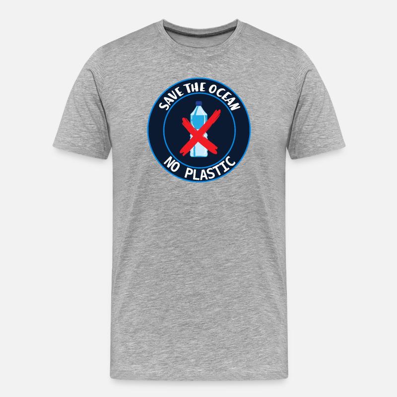 Retten Sie den Ozean - Männer Premium Bio T-Shirt - Grau meliert