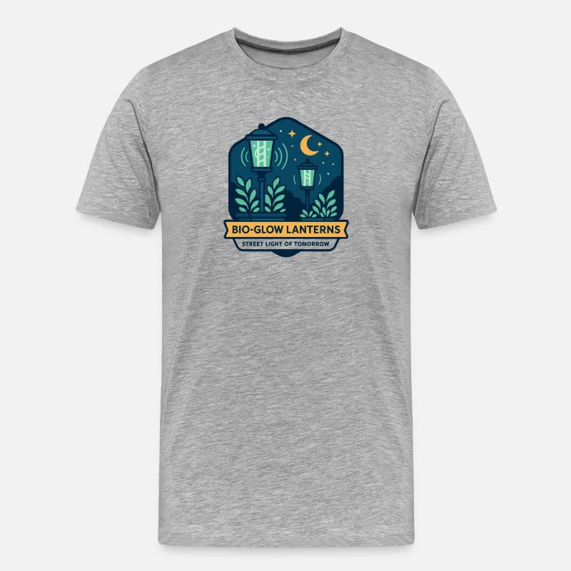 Bio-Glow Lanterns - Männer Premium Bio T-Shirt - Grau meliert