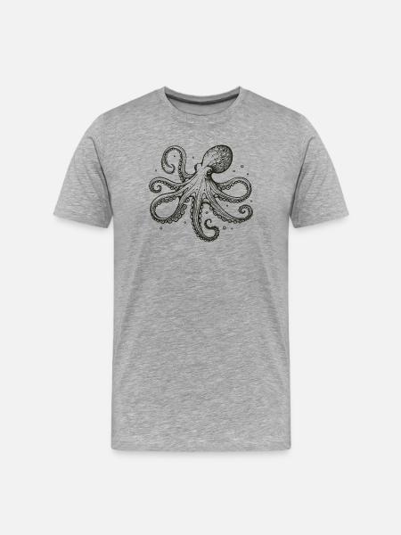 Pieuvre - T-shirt bio Premium Homme - gris chiné