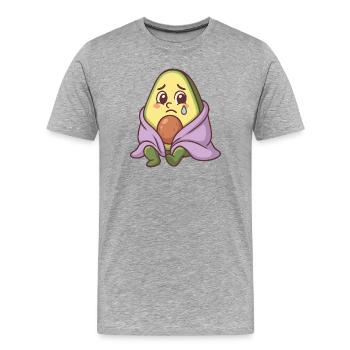 Avocat triste - T-shirt bio Premium Homme - gris chiné - Devant - Damien (186cm)