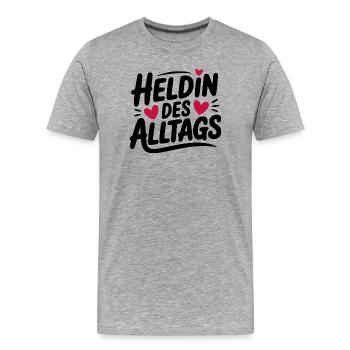 Everyday Heroine Design - Men's Premium Organic T-Shirt - heather grey - Front - Damien (186cm)