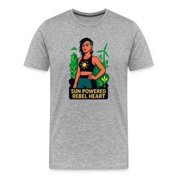 Rebel Heart – Solar Edition - Men's Premium Organic T-Shirt - heather grey - Front - Damien (186cm)