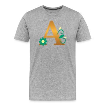 A - T-shirt bio Premium Homme - gris chiné - Devant - Damien (186cm)