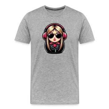 Russian Matroschka Musik Russland Russische - Männer Premium Bio T-Shirt - Grau meliert - Vorne - Damien (186cm)