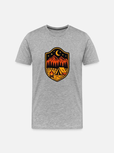 Nature Trip Badge - Men's Premium Organic T-Shirt - heather grey