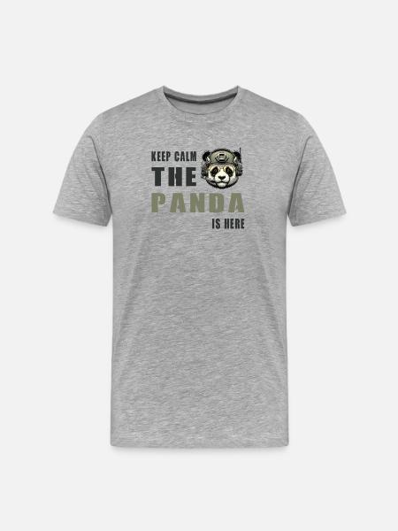 Tactical Panda – Keep Calm - Men's Premium Organic T-Shirt - heather grey