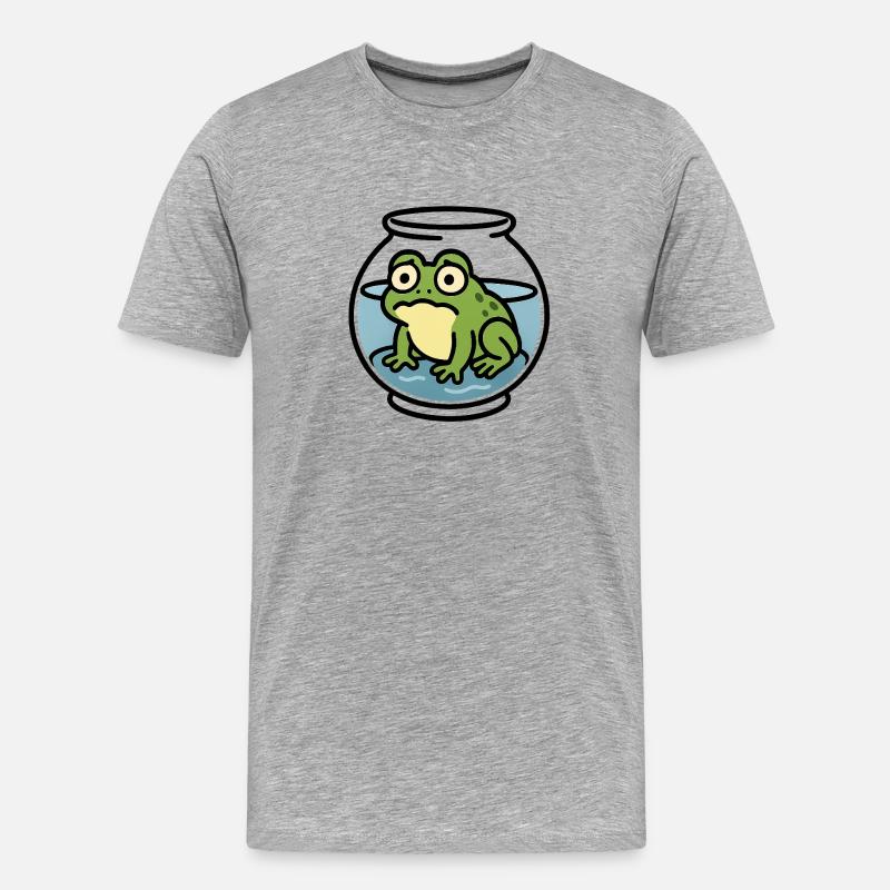 Grenouille dans un bol - T-shirt bio Premium Homme - gris chiné