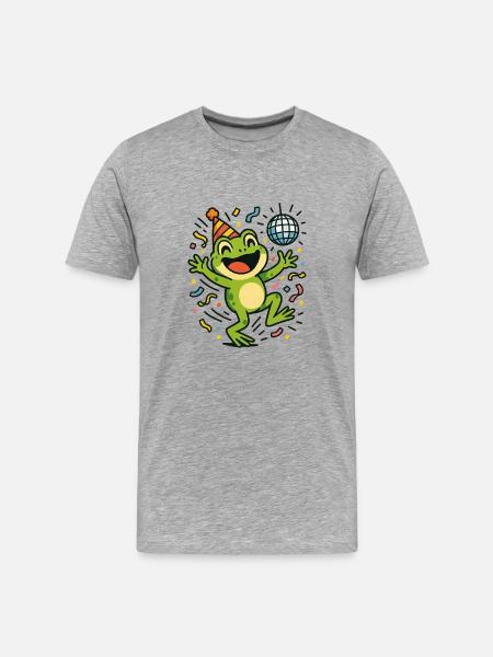 Party Frog - Men's Premium Organic T-Shirt - heather grey