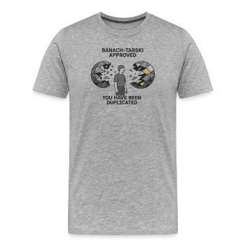 Banach-Tarski Approved - Men's Premium Organic T-Shirt - heather grey - Front - Damien (186cm)