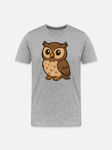 Cute Cartoon Owl – Wise Forest Friend for Kids - Men's Premium Organic T-Shirt - heather grey