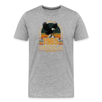 Jahrgang 1965 60. Geburtstag Original 1965 Vintage - Männer Premium Bio T-Shirt - Grau meliert - Vorne - Damien (186cm)