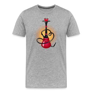 Chicha stylisée en rouge – design oriental moderne - T-shirt bio Premium Homme - gris chiné - Devant - Damien (186cm)