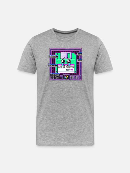Floppy Neon Cry 1994 - Männer Premium Bio T-Shirt - Grau meliert