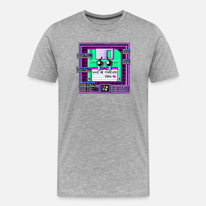 Floppy Neon Cry 1994 - Männer Premium Bio T-Shirt - Grau meliert