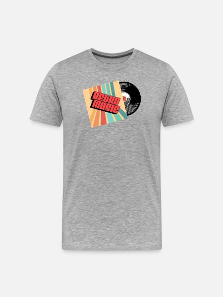 Retro-Musik - Männer Premium Bio T-Shirt - Grau meliert