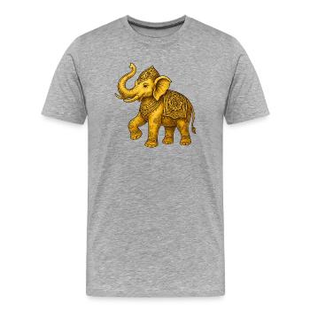 Golden Elephant - Men's Premium Organic T-Shirt - heather grey - Front - Damien (186cm)