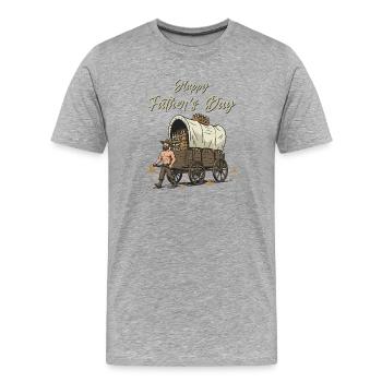 Happy Father's Day - Men's Premium Organic T-Shirt - heather grey - Front - Damien (186cm)
