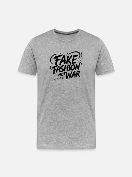 Fake Fashion not War - Men's Premium Organic T-Shirt - heather grey