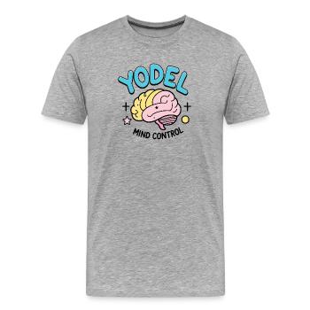 Contrôle de l’ Yodel - T-shirt bio Premium Homme - gris chiné - Devant - Damien (186cm)