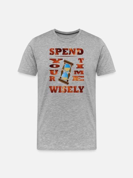 Spend Your Time Wisely - Men's Premium Organic T-Shirt - heather grey