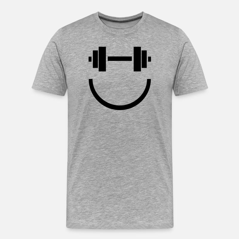 Smile Gains - Männer Premium Bio T-Shirt - Grau meliert