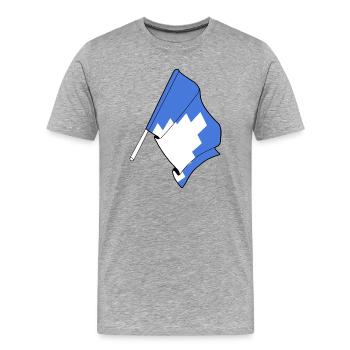 Flagge der Provinz Akershus - Männer Premium Bio T-Shirt - Grau meliert - Vorne - Damien (186cm)